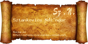 Sztankovics Nándor névjegykártya
